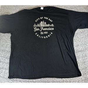 San Francisco City by the Bay Graphic T Shirt Mens 6XL Black NWOT 100% Cotton